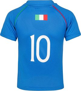 Italy Soccer Jersey Kit Blue Short Sleeve Mesh Shirt Shorts and <b>Socks</b> Set Breathable Sublimated Print Team Apparrel - Product Image 3