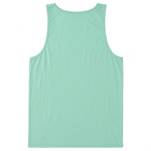 Men's Solid <b>Mint</b> <b>Green</b> O-Neck Knitted Tank <b>Top</b> Casual Style Plain Dyed Breathable Lightweight Fit - Product Image 2