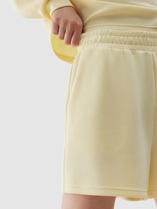 Shorts décontractés pour filles, taille mi-haute, 100 % coton écologique, couleur unie, tricotés, respirants et tendance - Product Image 3