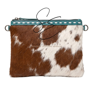 Cartera de mano de cuero vacuno Hairon hecha a mano para mujer, estilo occidental, con cremallera y diseño repujado - Product Image 4