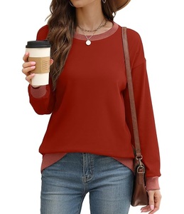 Nueva Colección de Sudaderas de Algodón para Mujer, de Lujo, Manga Larga, Cuello Redondo, Hombros Caídos, Color Sólido, Cómodas y Casuales, de Bangladesh - Product Image 2