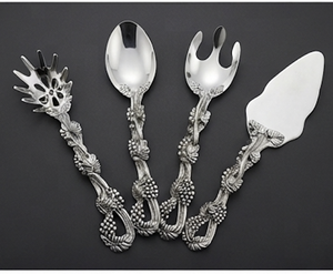 Elegant Curved Handle Silver Finished Salad <b>Server</b> Suitable for Tableware and Special Occasions Gifting Purpose From India - Product Image 2