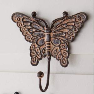 Crochet mural papillon doré fait main en laiton, artisanat métallique, crochet décoratif pour hôtel et accessoires de maison - Product Image 6