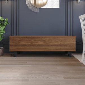 Banco de Almacenamiento de Madera Maciza con Tapa Abatible, Patas de Metal Industriales, Banco Rústico de Madera para Entrada, Dormitorio, Sala de Estar - Product Image 1