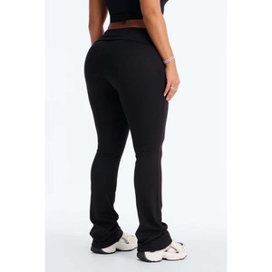 Women Yoga Set 2 Piece Square Neck Crop Top High Waist <b>Leggings</b> Solid <b>Black</b> Seamless Activewear - Product Image 2