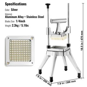 Coupe-légumes professionnel en acier inoxydable de qualité supérieure Kattex 1/4'' pour fruits, légumes et frites - Product Image 4