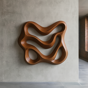 Escultura Art Deco de Lujo, Decoración de Pared, Muebles de Madera Orgánica Hechos a Mano para Sala de Estar, Regalo de Inauguración de Casa - Product Image 2