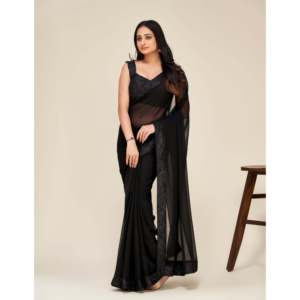 ชุดราตรีสวยงาม งานปักเลื่อมขอบผ้าส่าหรี สำหรับงานปาร์ตี้ เสริมลุคสง่างาม - Product Image 1