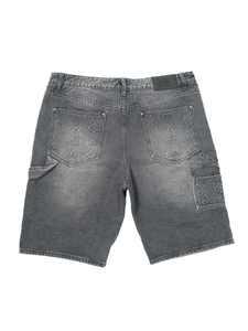OEM ODM Custom Poker <b>Card</b> Pattern Black Denim Shorts Men Loose Fit Vintage Wash Jorts Streetwear Fashion Clothing Manufacturer - Product Image 6