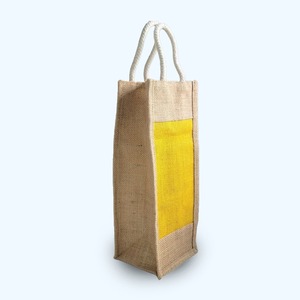 Sac fourre-tout réutilisable en jute pour bouteilles, sac cadeau écologique haut de gamme pour vin, sac de transport en toile de jute naturelle pour mariage, fête, emballage cadeau d'entreprise - Product Image 3