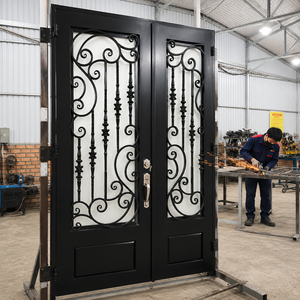 Puertas Elegantes de Hierro Forjado: Impresionantes Puertas Artísticas de Acero Diseñadas por Expertos para Transformar Audazmente su Área de Entrada de Lujo. - Product Image 2