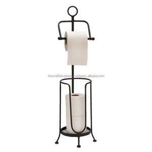 Elegante Portarrollos de Papel Higiénico de Pie de Hierro, Perfecto para Hogares Modernos, Ofrece un Atractivo Estético y una Alta Eficiencia Funcional - Product Image 4