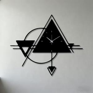 Modern Geometric Framed <b>Metal</b> Wall <b>Clock</b> Black Coated Rust Reistance <b>Metal</b> <b>Clock</b> for Living Room Modern Home Decor Interior - Product Image 2