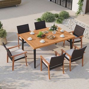 Tavolo Pieghevole da Esterno/Interno da 63 Pollici con Foro per Ombrellone e Gambe in Metallo, Leggero per Patio, Bistrò, Uso Commerciale - Product Image 3