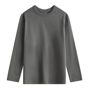 T-shirt en coton uni à manches longues pour homme, col rond, doux, respirant, décontracté, streetwear, vêtement de tous les jours - Product Image 3