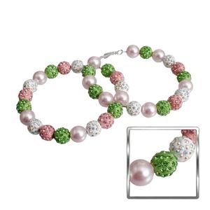 Pendientes de Aro con Bolas de Piedra de 2 Pulgadas en Color Rosa Mixto, Joyería de Moda para Mujer, Pendientes de Aro con Cuentas Coloridas, Accesorio Elegante para Fiestas, Regalo - Product Image 4