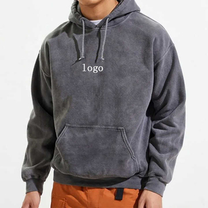 Custom High Quality 100% Cotton BRG Acid Wash Thermal Hoodie Custom Drop Shoulder <b>Pullover</b> <b>Men</b> Vintage Acid Washed Hoodies - Product Image 1