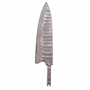 Burraq DIY OEM Custom Handmade Damascus Copper Steel 0.5mm Thick Straight Edge <b>Clip</b> Point Blank Blade Knife 7.5 Inches Camping - Product Image 1