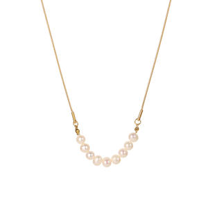 Collier simple de style rétro français pour femmes, chaîne en os haut de gamme, design tendance et polyvalent avec perle d'eau douce - Product Image 5