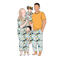 2025 meilleure vente à manches longues hiver fibre de bambou pyjamas ensemble pour bébé filles grande taille noël famille dessin animé conception