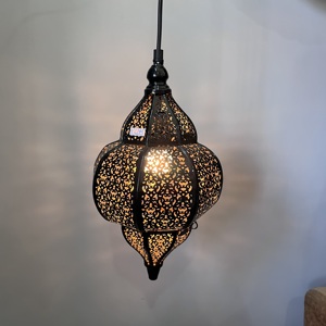 Lampe suspendue LED en fer noir gravé pour salon, éclairage décoratif - Product Image 2