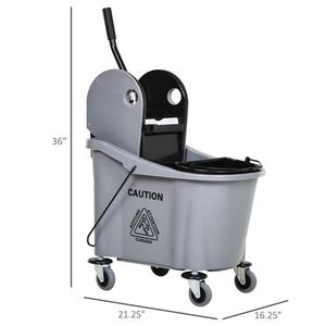 Grande Secchio Pieghevole Ecologico in Acciaio e PP con Ruote, Colorato per Uso Esterno, Secchio per Mop con Manico per Uso Domestico - Product Image 4