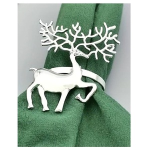 Elegante Anillo de Servilleta Moderno de Aluminio Dorado con Diseño de Ciervo, Ecológico, para Decoración de Mesa en Bodas y Banquetes, Lujoso Diseño Animal para Fiestas - Product Image 5