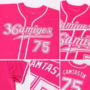 Camiseta de Softbol Personalizada para Mujer, X Sports City, Poliéster Rosa, Cuello en V, Manga Corta, Ajustada, Nombre del Equipo, Número, Impresión Sublimada - Product Image 5