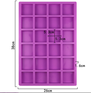 24 Cavity Square Chocolate Bar <b>Mold</b> Fondant Silicone <b>Mold</b> 3D Silicone <b>Molds</b> For Decoration - Product Image 2