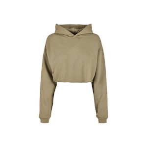 Wholesale Rate New Design Winter Warm Women's Lined Front Logo 100% Cotton <b>Fleece</b> Crop <b>Top</b> Hoodie Factory Outlet Regular Size - Product Image 5