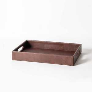 Bandeja de Servicio de Cuero Sintético, Elegante Bandeja Rectangular de Cuero Sintético para Servir Café, Bandeja Decorativa de Cuero Sintético - Product Image 6