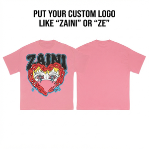 เสื้อยืดผู้ชายพรีเมียม 240 GSM ผ้าฝ้าย 100% ทรงโอเวอร์ไซส์ เรียบง่าย สีชมพู เนื้อนุ่ม ระบายอากาศดี พิมพ์ลาย DTF รับทำโลโก้ตามสั่ง OEM ODM ขายส่ง - Product Image 1