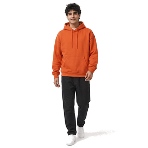 Sudadera con capucha personalizada para hombre, de algodón suave y felpa, estilo casual, con etiqueta tejida personalizada y detalles de la marca. - Product Image 4