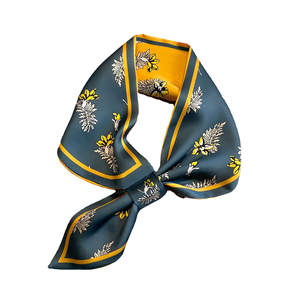 Fashionable Small <b>Silk</b> Scarf for Women Spring Summer Autumn Cross Decorative Hairband Bag Tying Trendy Necktie - Product Image 4