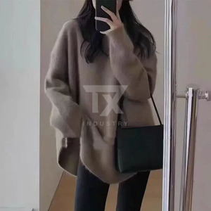 Autumn Fashion Elegant Solid-Color Women's <b>Turtle</b> <b>Neck</b> Knitwear Fitted Long-Sleeve Streetwear Zipper Closure Cardigan Office - Product Image 3