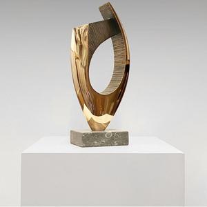 Abstract Metal Sculpture Tabletop Office Decorative Showcase Aluminum Art Decorations - Product Image 3