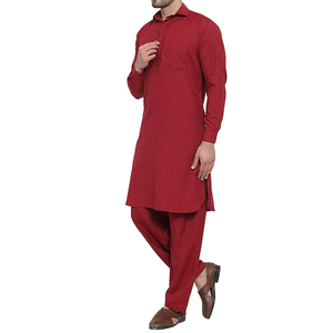 Summer Fashionable Men's <b>Pakistani</b> Shalwar Kameez Wedding <b>Eid</b> Party Designer Suits Panjabi Kurta Casual 100% Cotton Knitted - Product Image 2