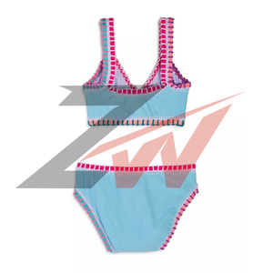 Custom Printed Girls <b>Bikini</b> Swimsuit <b>Set</b> UPF 50 Sun Protection Two Piece Bathing Suit OEM Supplier - Product Image 3