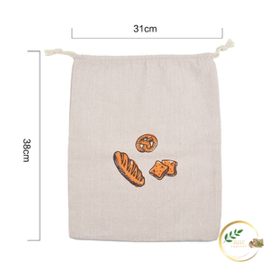 Sac à pain en jute écologique avec doublure en coton pour le stockage et le transport du pain frais - Product Image 2