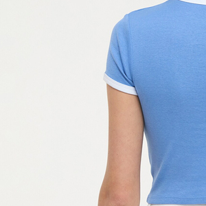 T-shirt court pour femme entièrement personnalisé, de haute qualité, respirant, en nylon/coton, style parfait, vente chaude, prix raisonnable, unique - Product Image 6