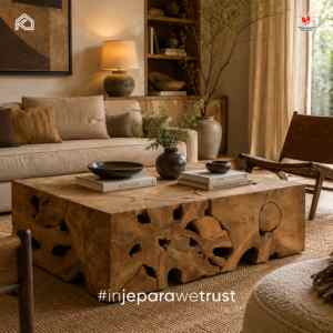 Custom Kaloka Solid Teak <b>Root</b> <b>Coffee</b> <b>Table</b> Wabi Sabi Organic Low Profile Center <b>Table</b> for Rustic Living Room Jepara Indonesia - Product Image 1