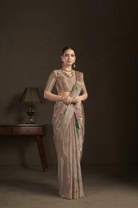 Sari prêt-à-porter et blouse cousue, sari indien en soie crêpe, imprimé floral, sari imprimé numériquement, design magnifique - Product Image 4