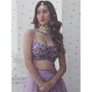 Fantastic Lavender Organza Recepción Wear Lehenga Choli - Product Image 3