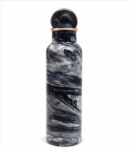 Black <b>White</b> Marble Swirl Pure Copper Eco-Friendly <b>Water</b> <b>Bottle</b> 1000ml Handmade Leak Proof Reusable OEM Wholesale - Product Image 3