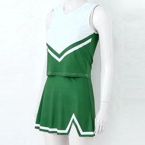 High Quality Eco Friendly Quick Dry Women's Cheerleading Uniform Sets Lightweight Solid Color <b>100</b>% <b>Polyester</b> Customizable Colors - Product Image 4