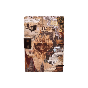 Carnet de notes A5 vintage sur le thème des sorciers, papiers faits à la main |   Carnet de notes avec cadenas, design carte fantastique, écologique, de qualité supérieure, cadeau - Product Image 2