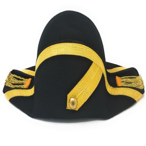Black Wool Felt Adjustable Outdoor Napoleon Bicorn Hat Historical Costume <b>Cap</b> Reproduction Napoleonic French Bicorne Naval Hats - Product Image 1