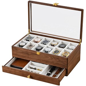 Caja de Joyería de Madera de Teca Hecha a Mano con Motivo Floral - Venta al por Mayor - Product Image 1