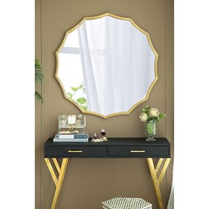 D40 oro-rifinito rotondo Sunburst specchio da parete decorazione elegante per ingresso camera da letto soggiorno - Product Image 3