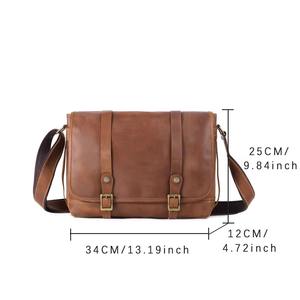 Bolso Bandolera de Cuero Vacuno Genuino Vintage para Portátil, Uso Diario, Protector y Duradero, 15.6 Pulgadas LLB-0391 - Product Image 2